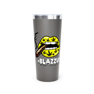 Yellow #Blazzup Copper Vacuum Insulated Tumbler, 22oz