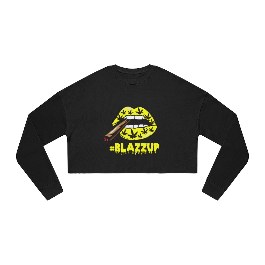 #Blazzup Yellow Women's Cropped Sweatshirt