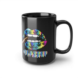 Rainbow #Blazzup Black Mug, 15oz