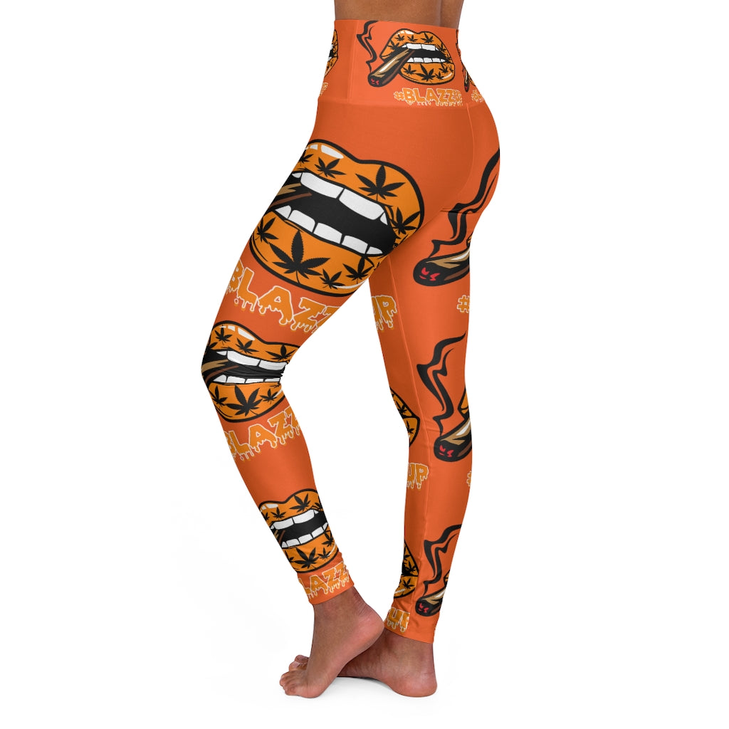 Orange High Waisted Yoga Leggings
