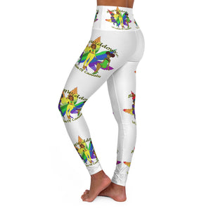 1st Ladies Of Cannabis Rainbow Leaf High Waisted Yoga Leggings