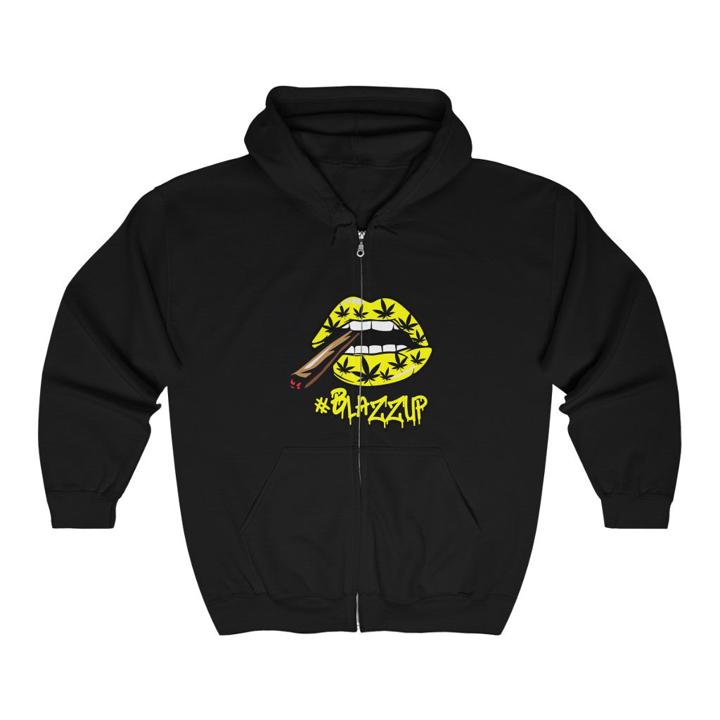 #BlazzUP Classy Drip Yellow  Unisex Heavy Blend™ Full Zip Hooded Sweatshirt