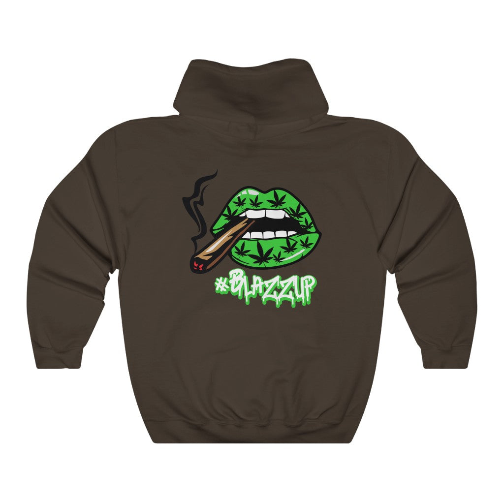 #Blazzup Green Classy Drip white letters  Unisex Heavy Blend™ Hooded Sweatshirt